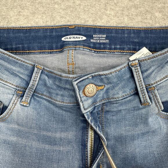 Old Navy Jeans SZ 6 Tall Rockstar Super Skinny Light Wash Denim Built-in Sculpt - Picture 3 of 11